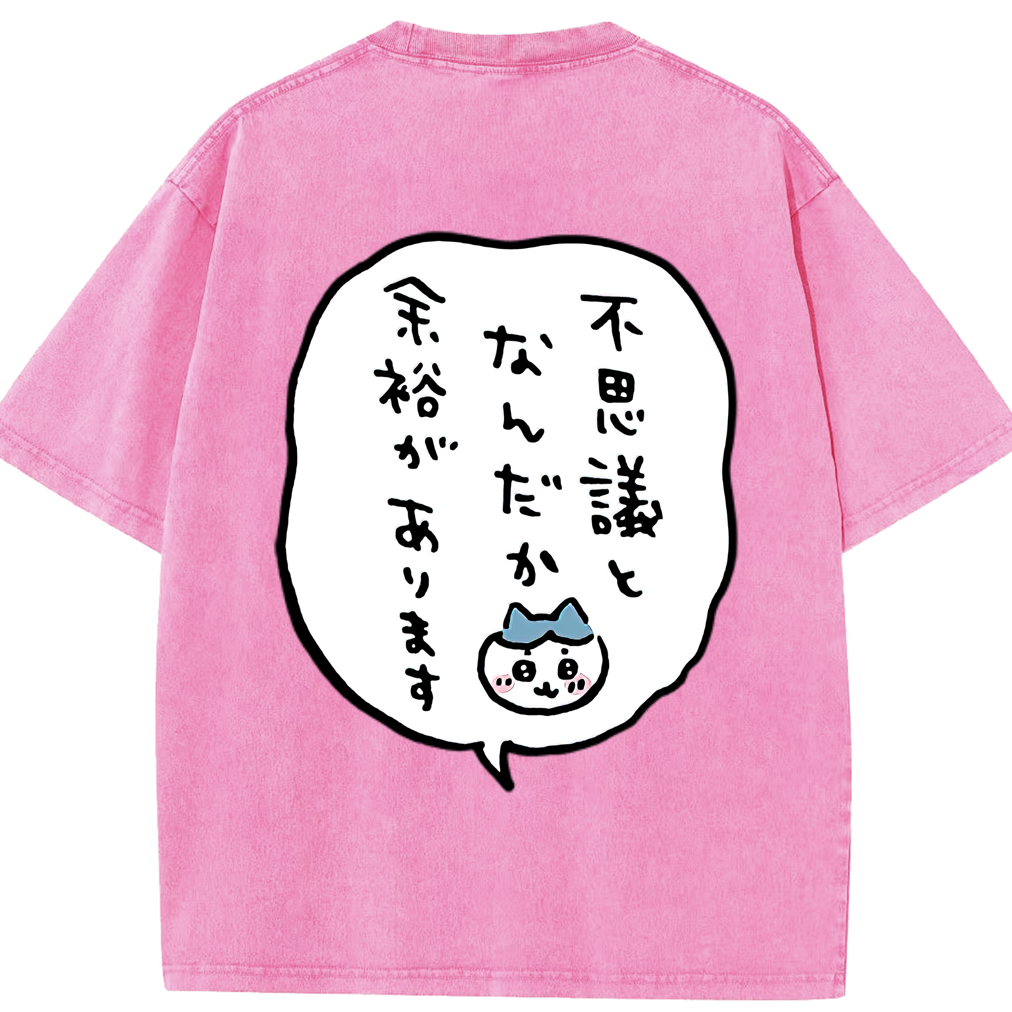 （画像用） ちいかわ ハチワレ Chii-kawa hachiware 綿100% ヴィンテージ風 半袖Tシャツ（背面プリント）